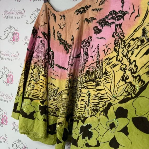 RDI Hawaii skirt sequin ombrΓ© pink orange yellow green sparkly shimmer volcano - Picture 10 of 15